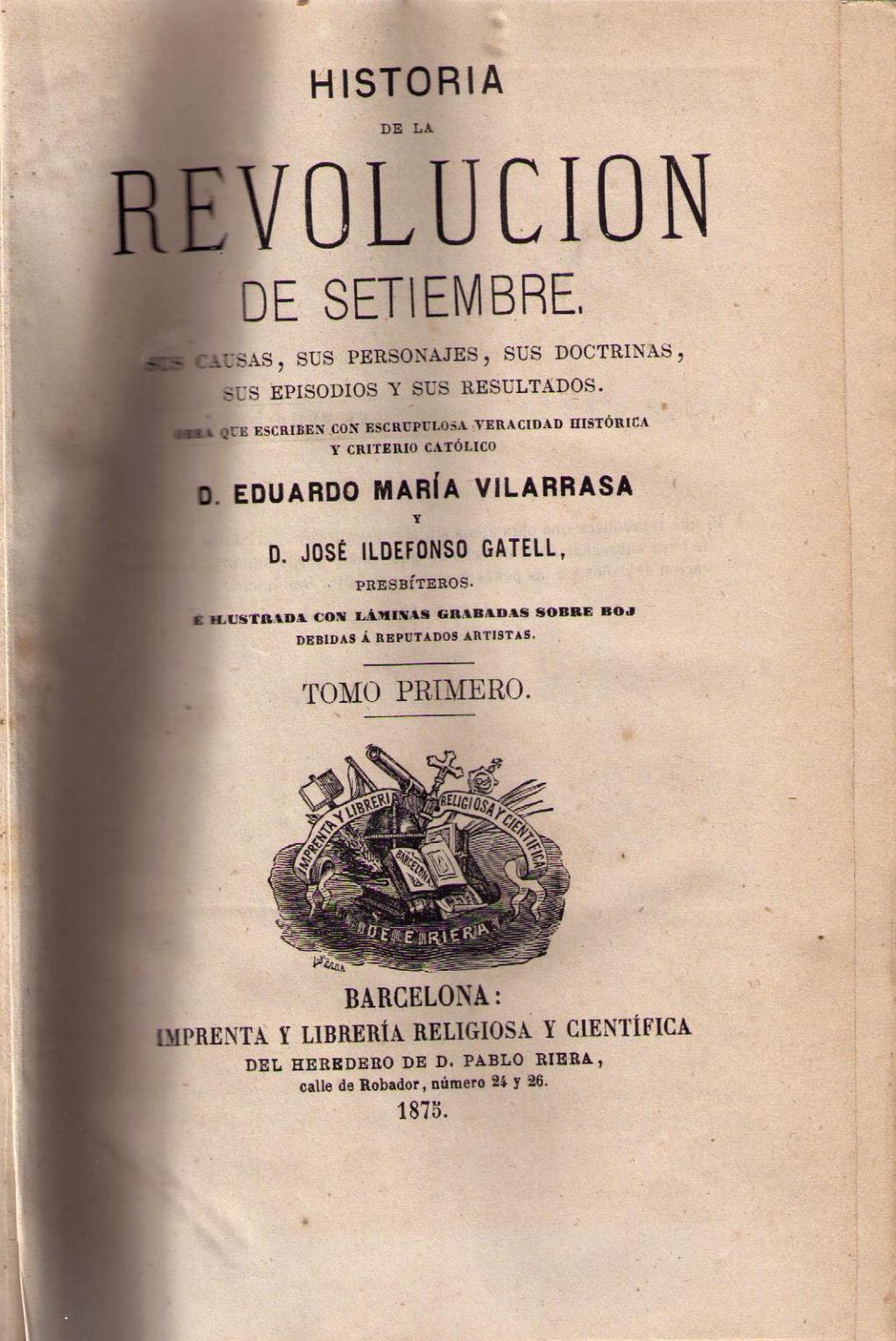 Coberta de Historia de la Revolución de septiembre (Tom I)